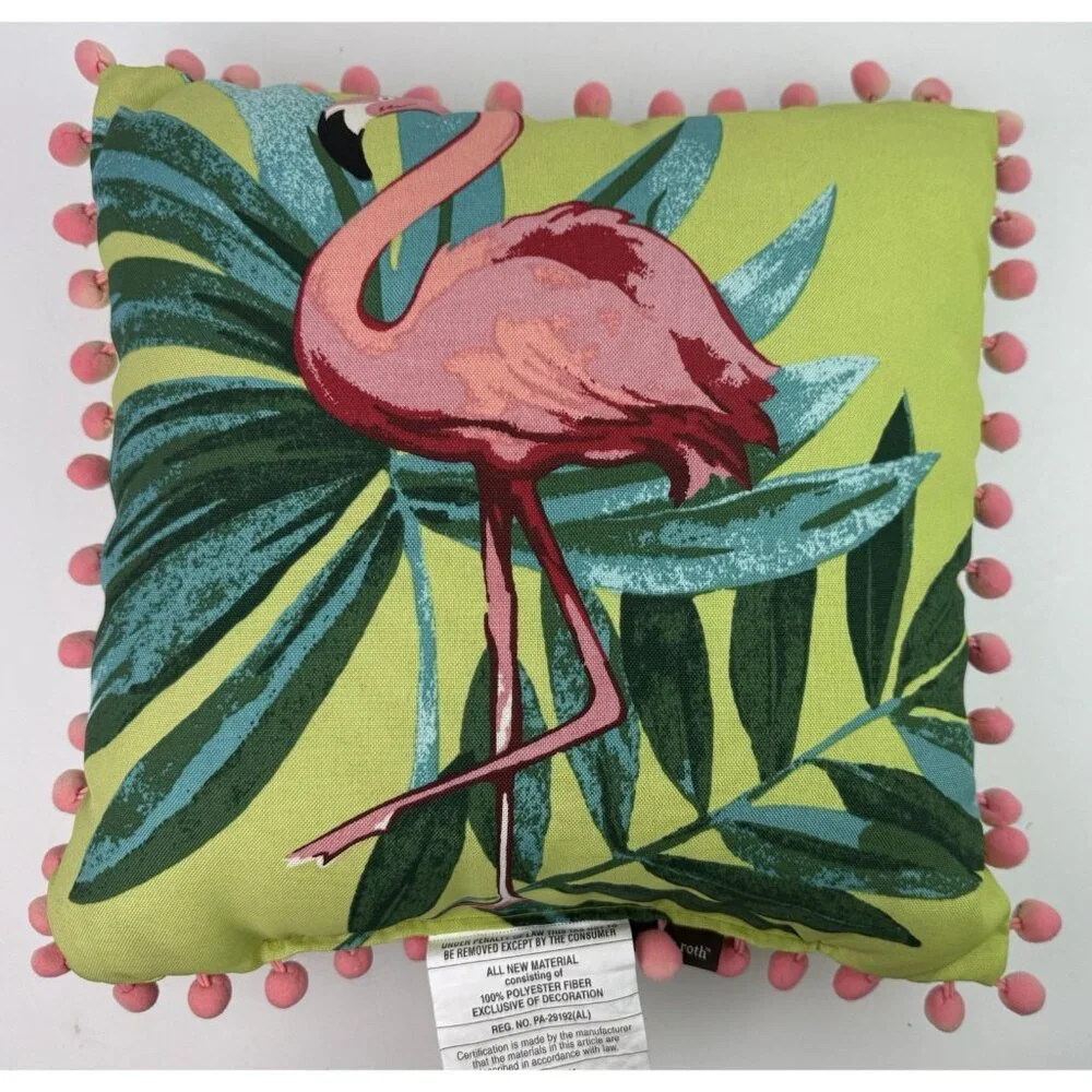 Allen + Roth Indoor/Outdoor Pillows Set Of 2 Flamingo‎ & Watermelon Colorful EUC - Picture 5 of 12